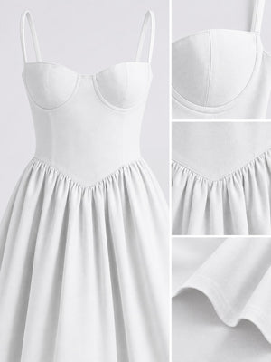 romantic midi dress in Apricot with sweetheart