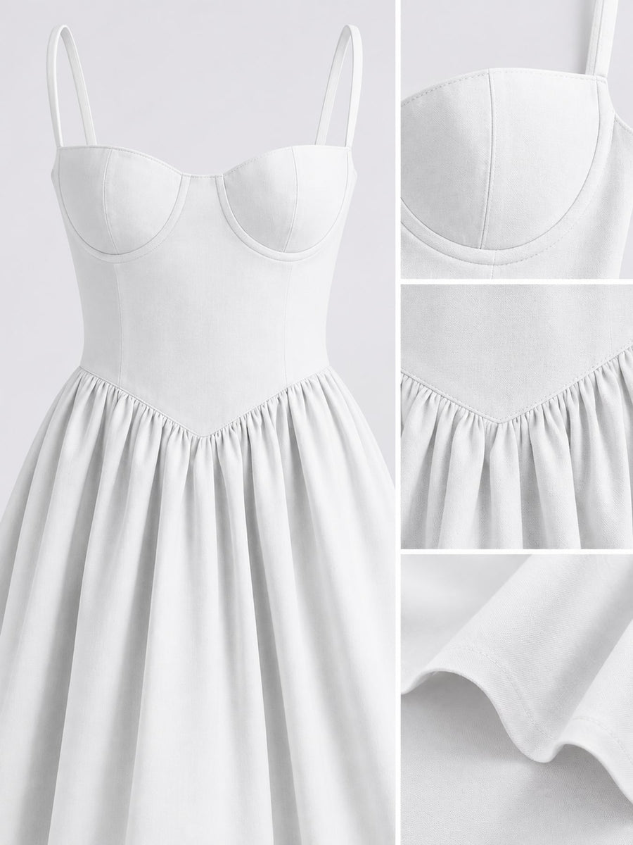 romantic midi dress in Apricot with sweetheart