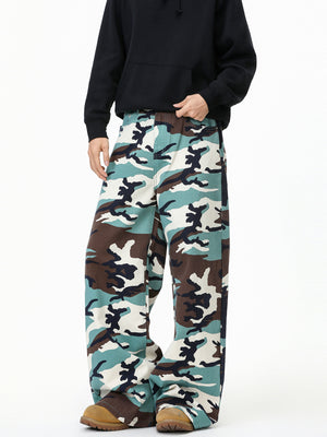 wide-leg pants in light teal featuring pocketed and wide-leg fit