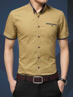 classic button-up shirt in Light Blue with collared