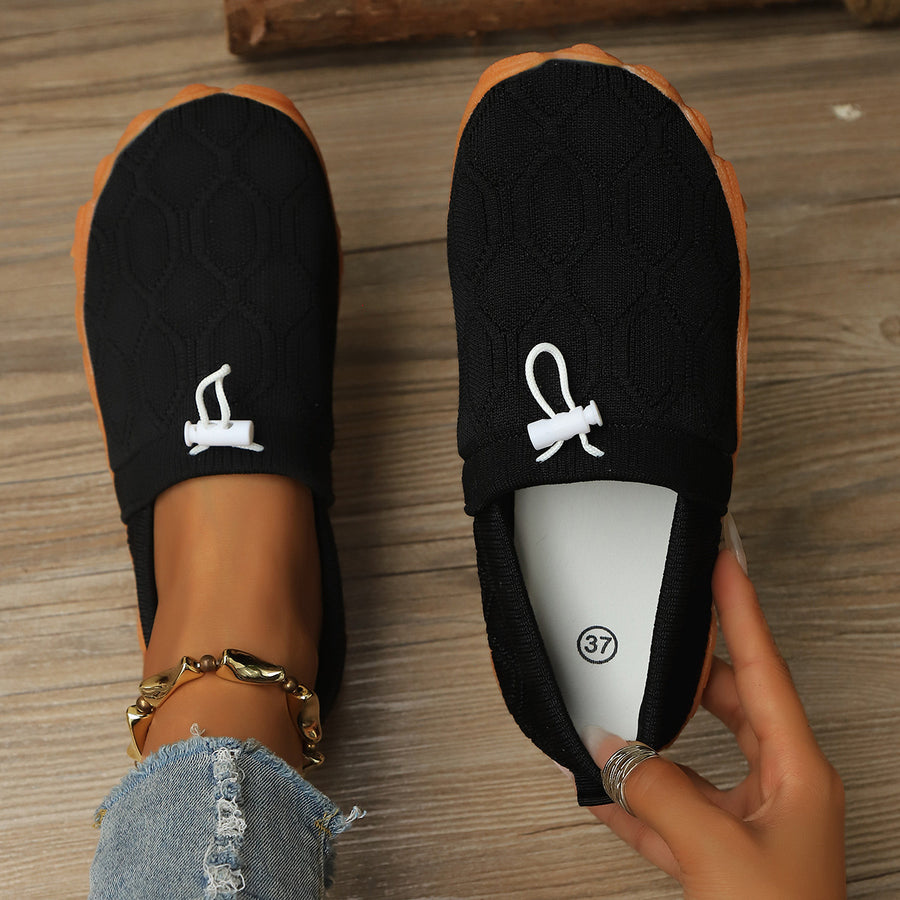 slip-on shoes in Brown with geometric and round toe