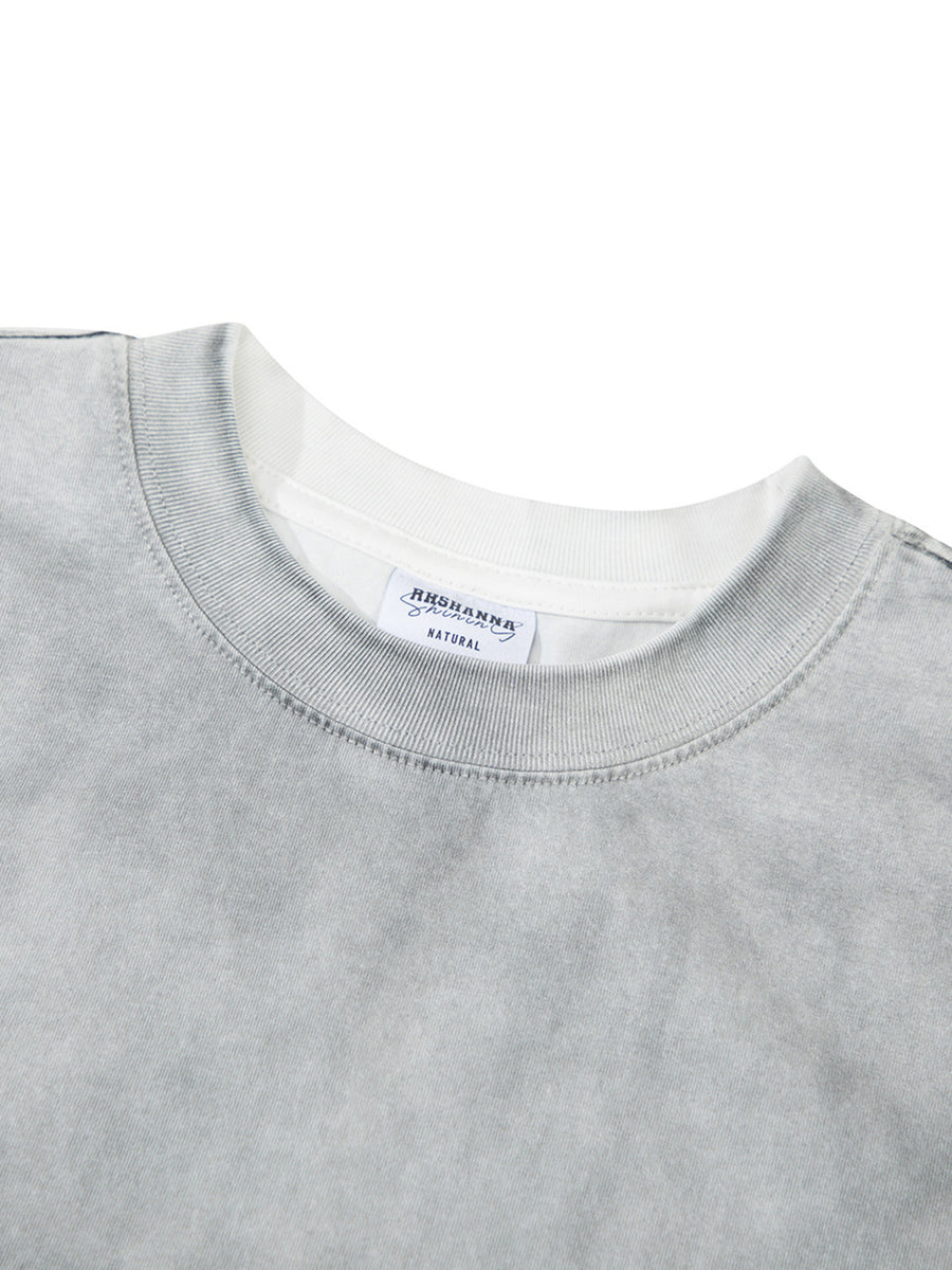 slate gray t-shirt with stretch and short sleeve