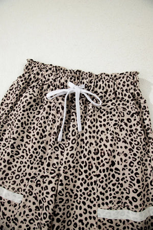 wide-leg pants in Leopard with pocketed and full-length