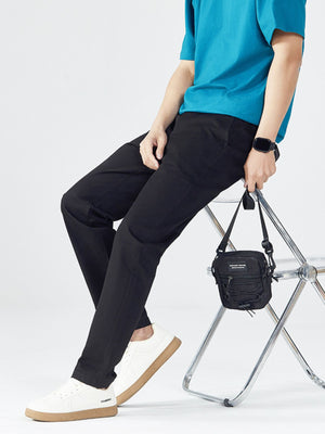 pants in Denim Blue with pocketed and full-length