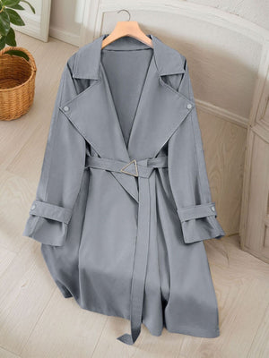 classic trench coat in Mocha with notch lapel