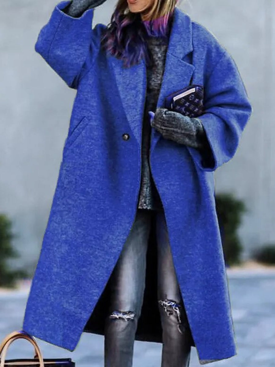Yellow overcoat with midi and button-front