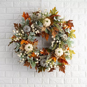 brown wreath featuring decorative and floral