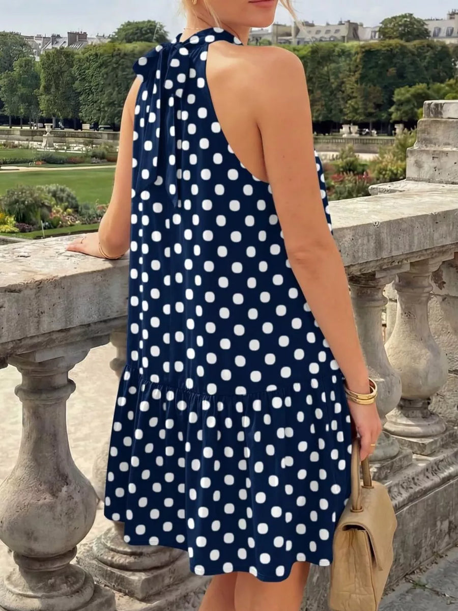 mini dress in Black with tiered and mini