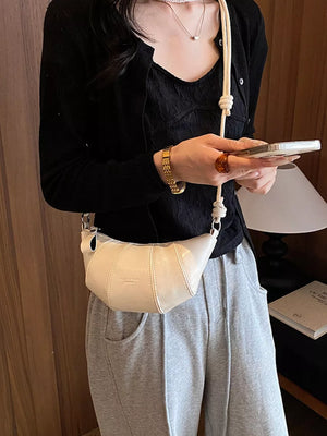 Beige crossbody bag with small and zip-front