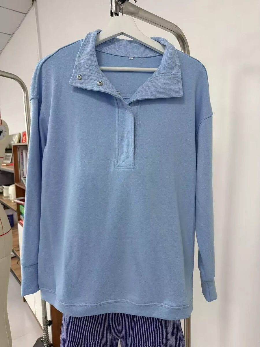 heather gray sweatshirt with stretch and long sleeve