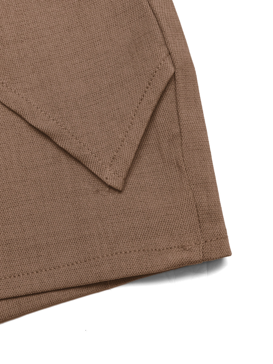 Brown woven skirt with side slit