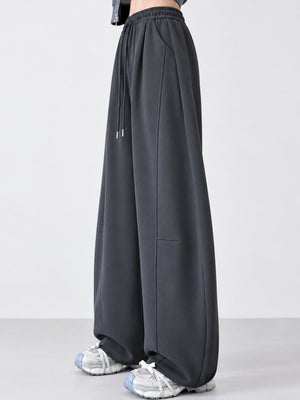 sweatpants in Dark Gray-Spring And Fall-Tall with seam detail and full-length