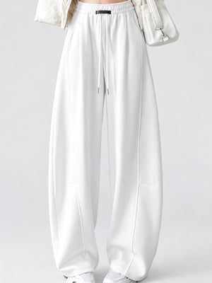 Cotton 50& sweatpants in White-Spring And Fall-Tall with loose silhouette