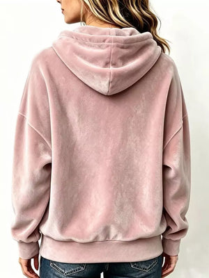 100% polyester Care instructions: Machine wash cold pullover hoodie in Light Blue with relaxed silhouette