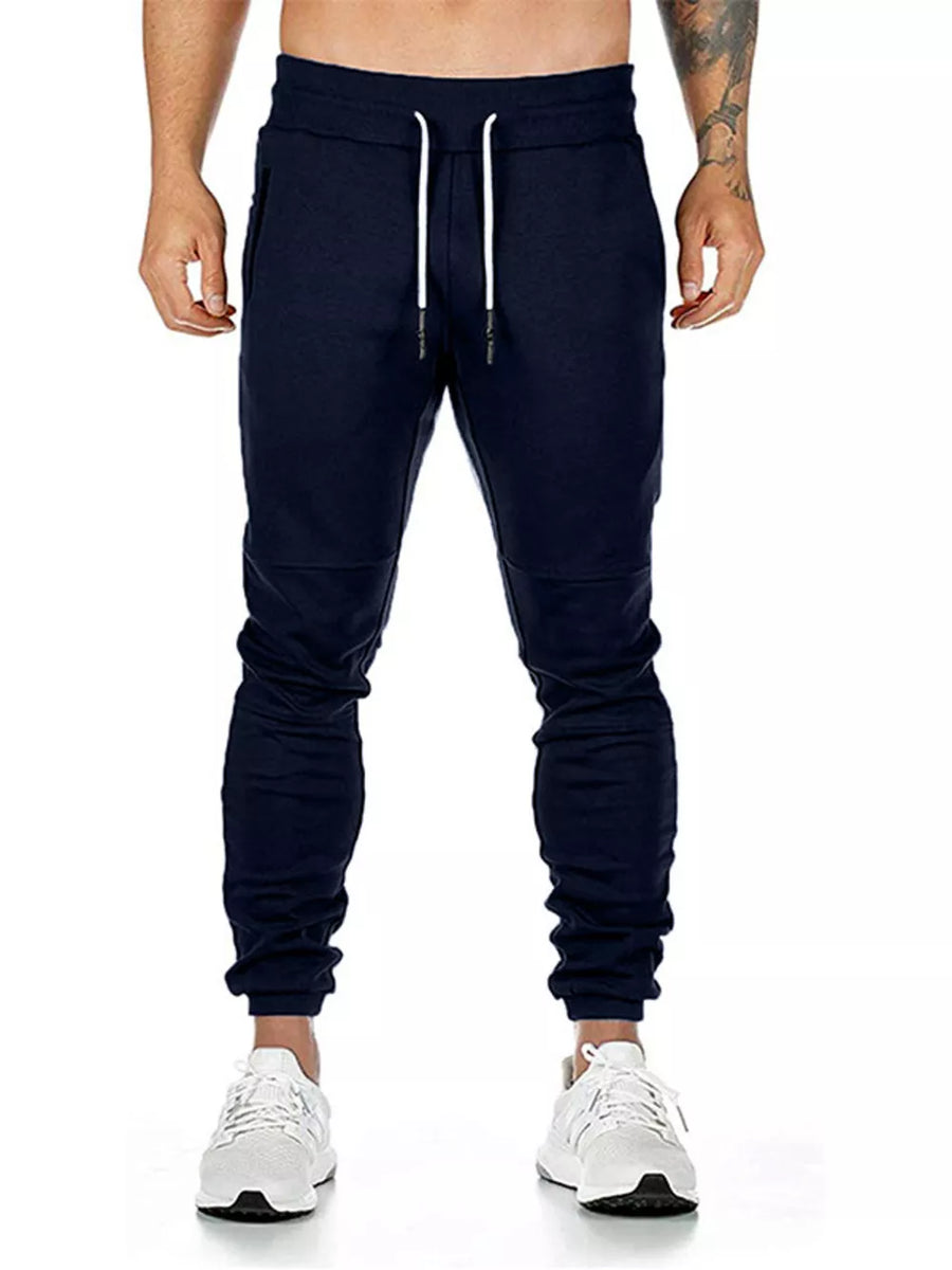 Men's Drawstring Slim Fit Joggers in Grey, view 12