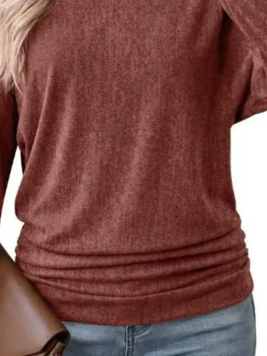 t-shirt in Light Gray with crew neck and long sleeve