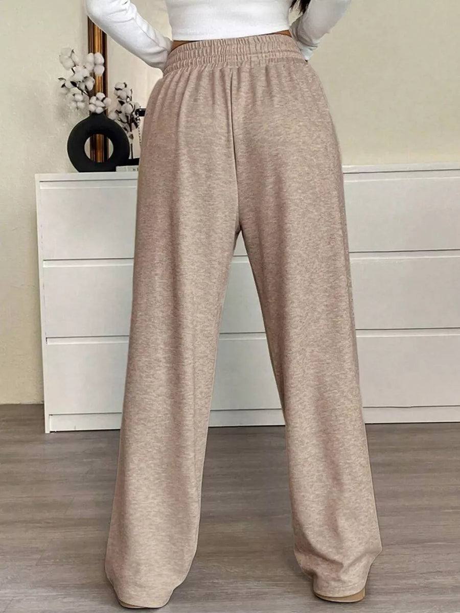 athleisure wide-leg pants in Brown with not applicable