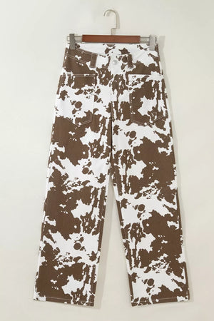 jeans in dark brown with pocketed and full-length