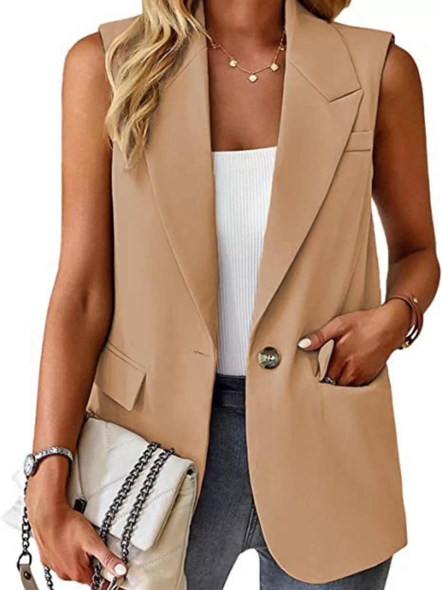 Dark Grey vest with pocketed and sleeveless