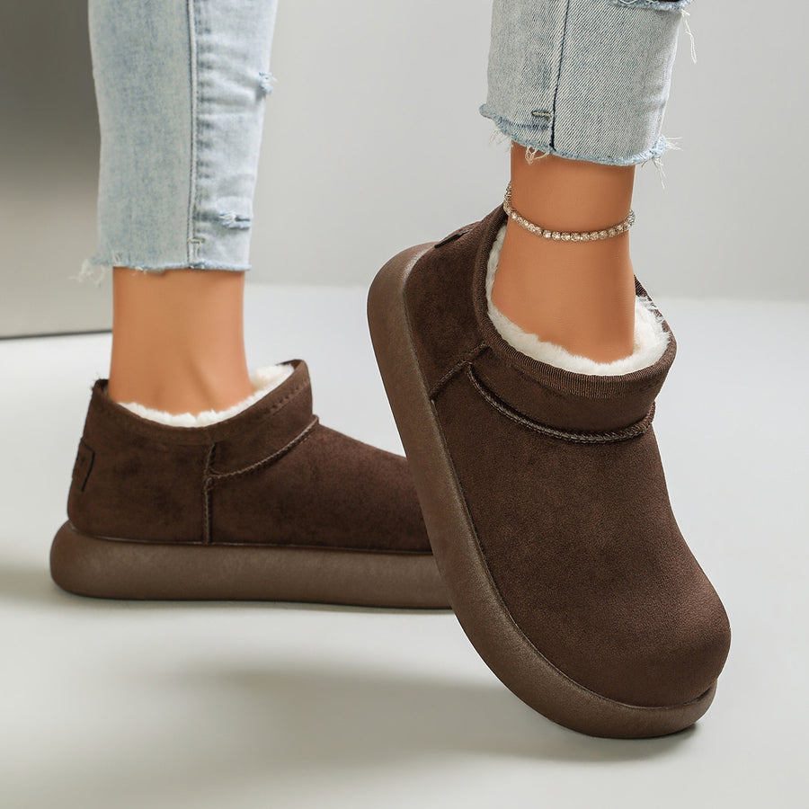 Suede,Fluff,Rubber Imported Size & boots in dark brown with chunky silhouette