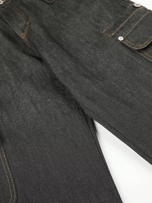 jeans in Black with buttoned and full-length