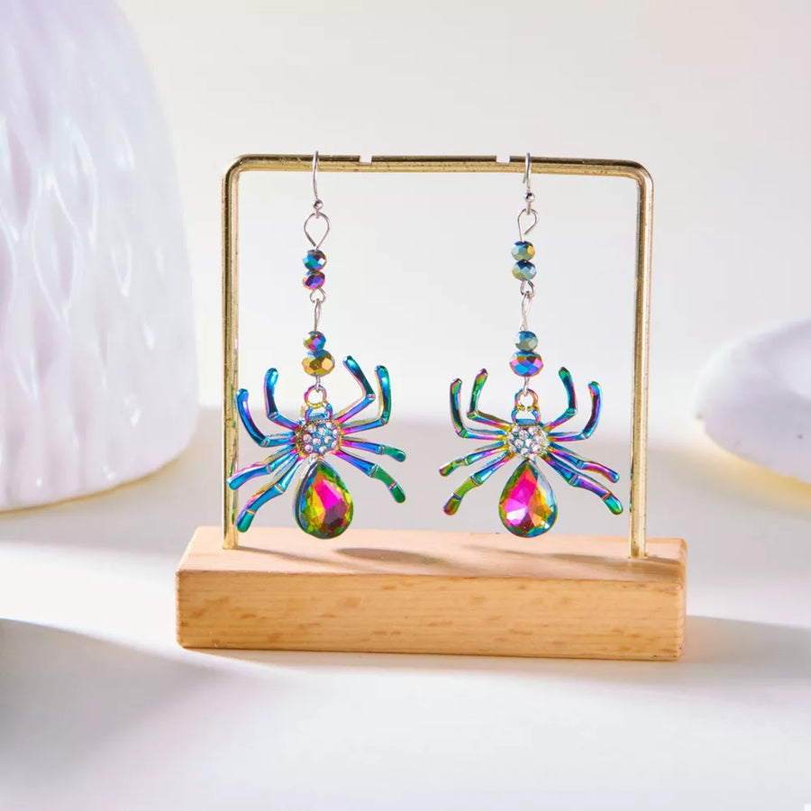 purple earrings with long and fishhook