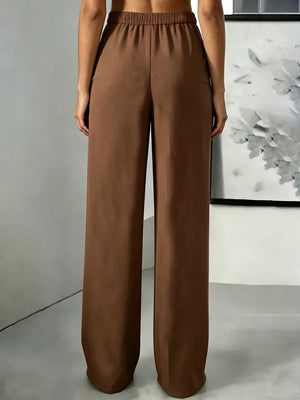 100% polyester Care instructions: Machine wash cold wide-leg pants in Beige with wide-leg silhouette