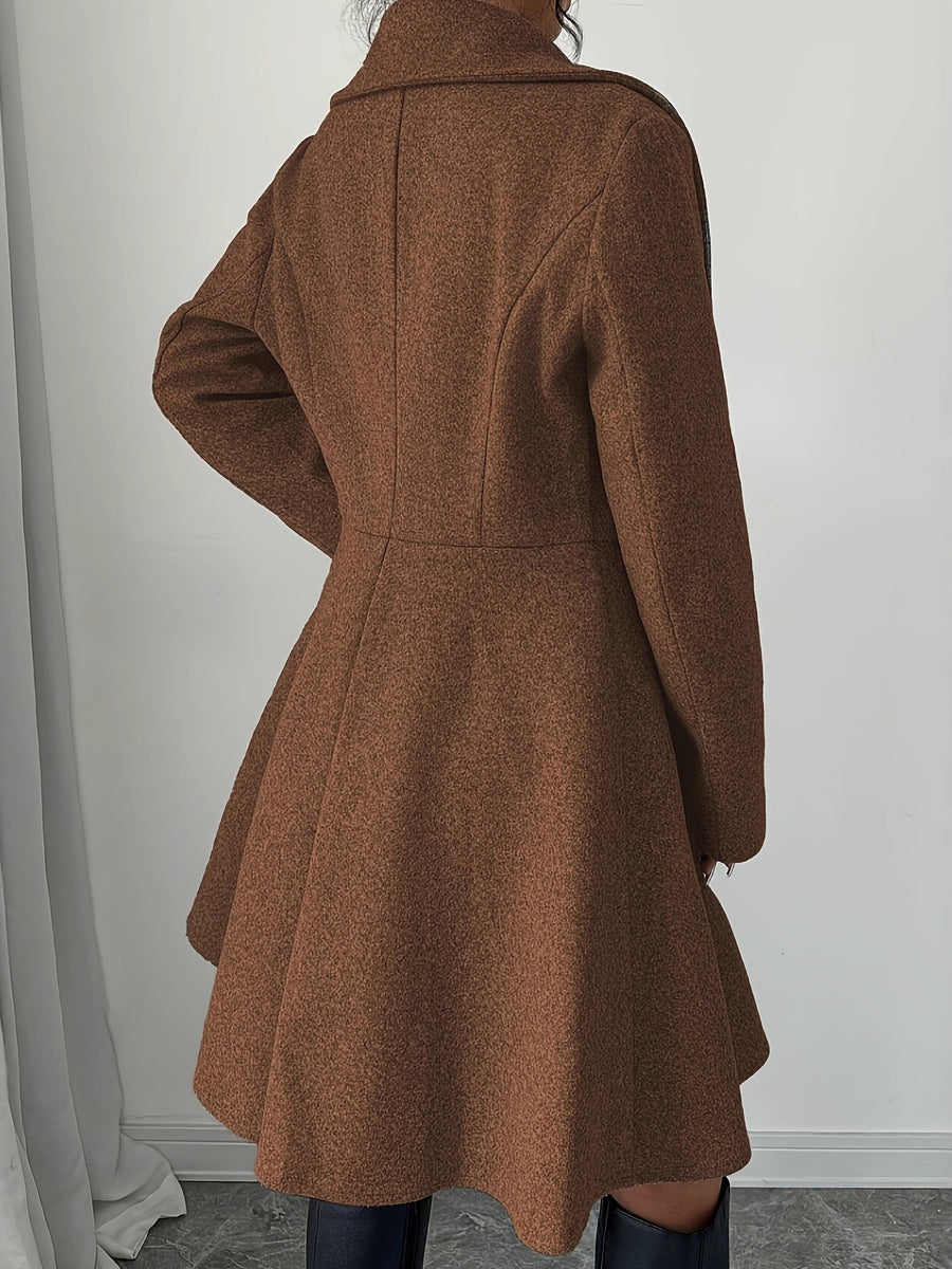 overcoat in Black with double-breasted and thigh-length