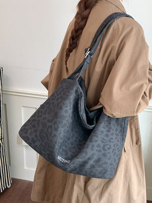 tote featuring leopard in charcoal with Polyester Imported Size & texture