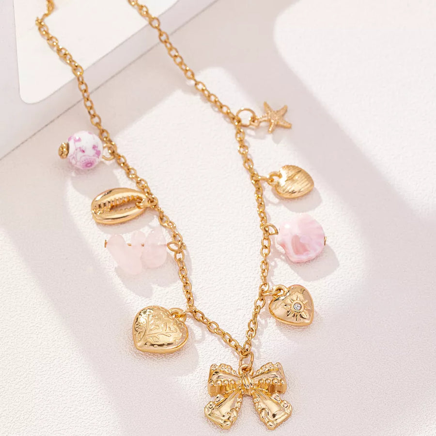 18K Gold-Plated,Alloy,Resin Care instructions: Avoid wearing during exercise, as necklace in lavender with regular silhouette