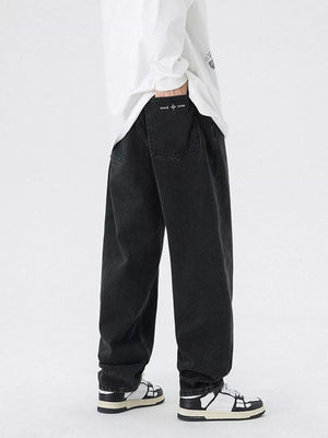 Black with Men S Vintage Wash Relaxed Fit Jeans in Black