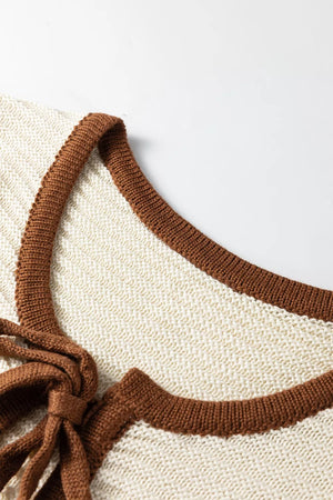 brown regular sweater vest with round neck