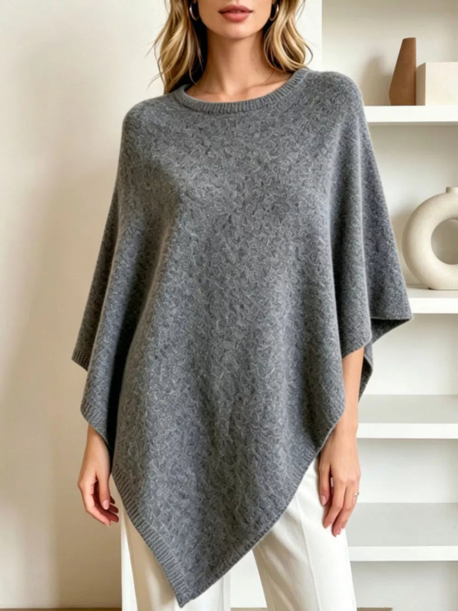 classic poncho in White with boat neck