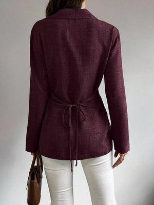 modern blouse in Burgundy with collared