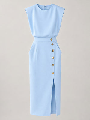 midi dress in Light Blue