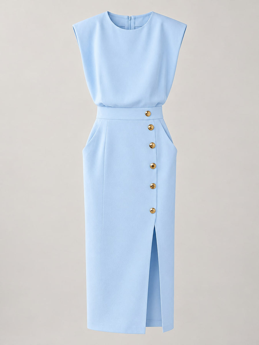 midi dress in Light Blue