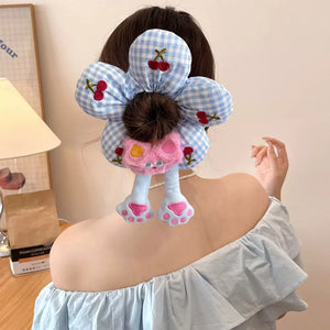 hair scrunchy featuring gingham in Plaid with polyester Imported Size & texture