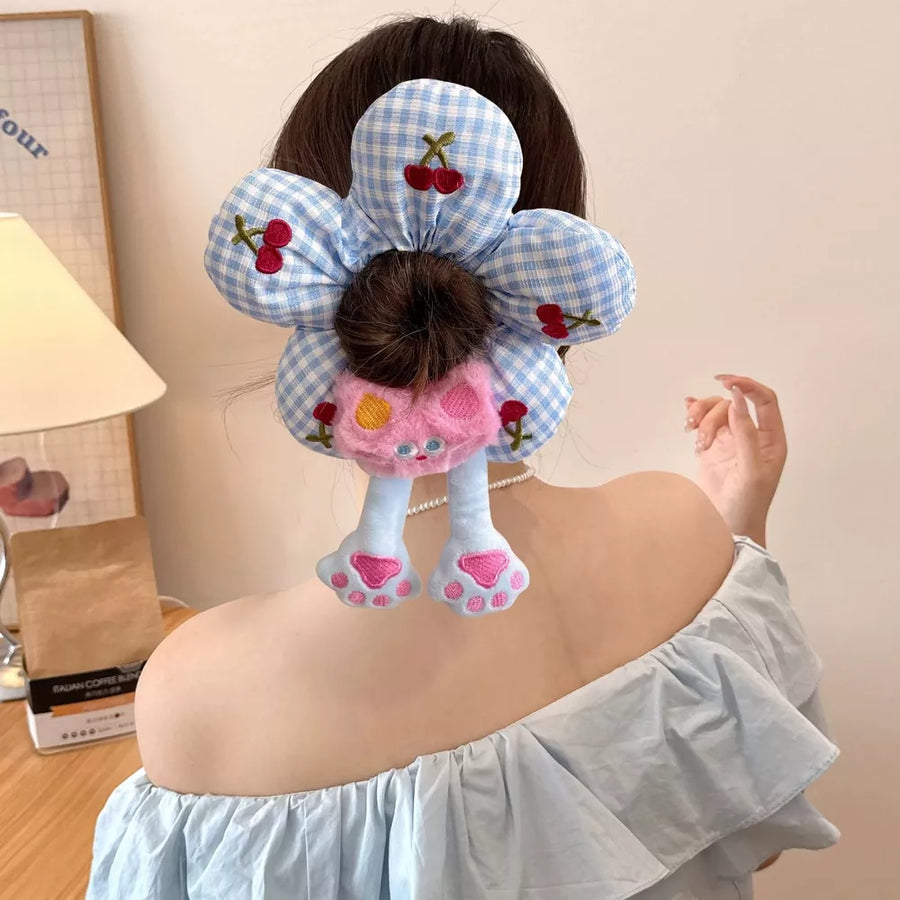 hair scrunchy featuring gingham in Plaid with polyester Imported Size & texture