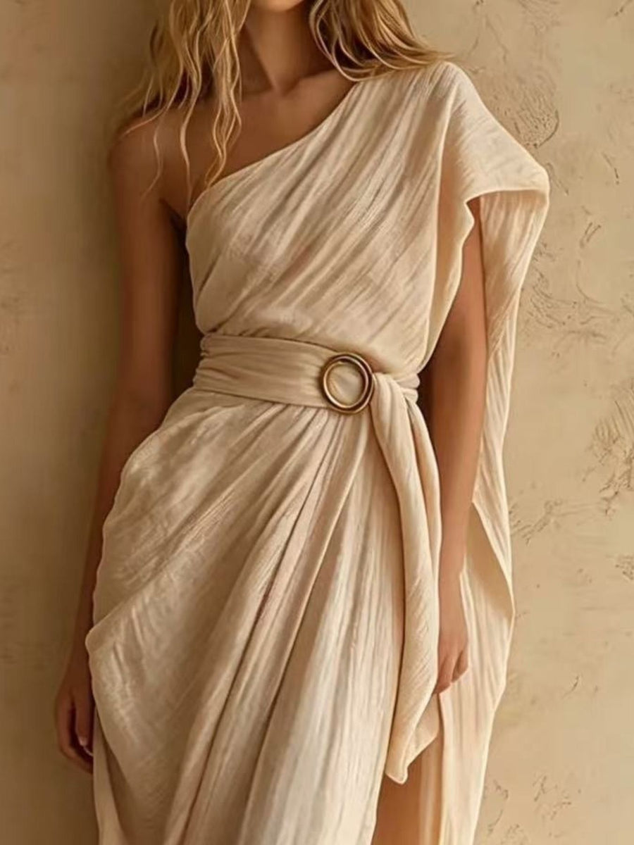 100% polyester Care instructions: Machine wash cold maxi dress in Burgundy with loose silhouette