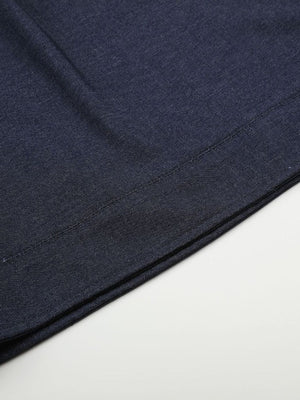 pants in indigo with pleated front and capri