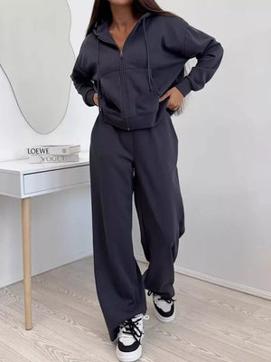 lounge set in Sky Blue with hooded and long sleeve