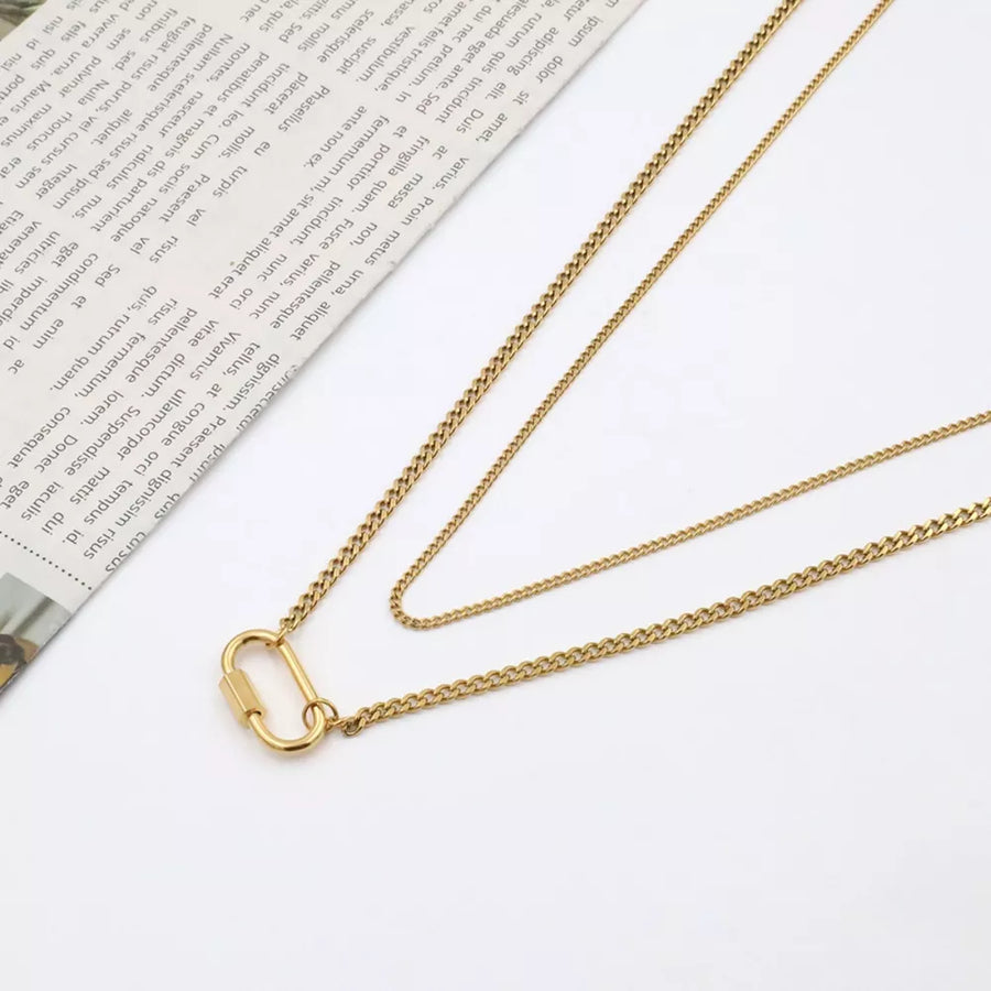18K Gold-Plated,Stainless Steel Care instructions: Avoid wearing during exercise necklace in gold with not applicable