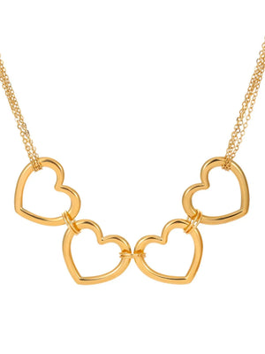 necklace featuring heart in gold with 18K Gold-Plated, Stainless Steel Care instructions: Avoid wearing during exercis