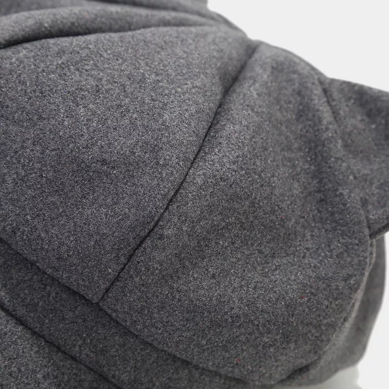 Cat Ear Newsboy Hat in Dark Gray with cat ears