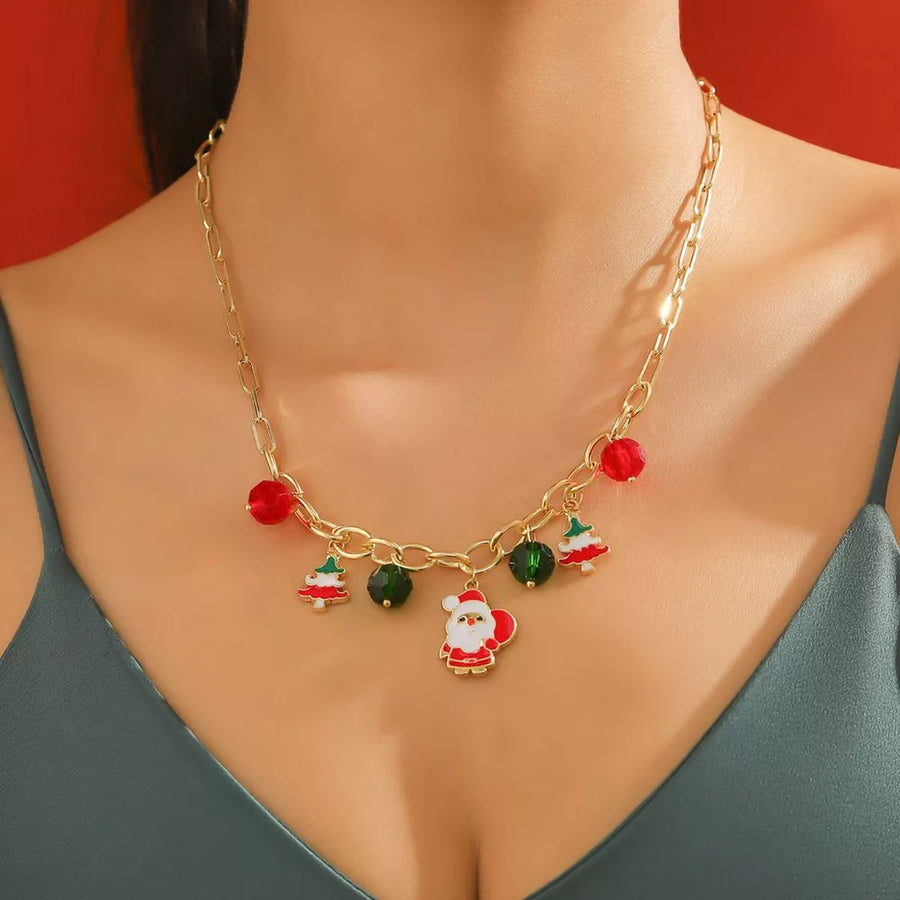 Red necklace with princess and lobster clasp