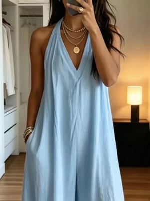 resort jumpsuit in Green with halter