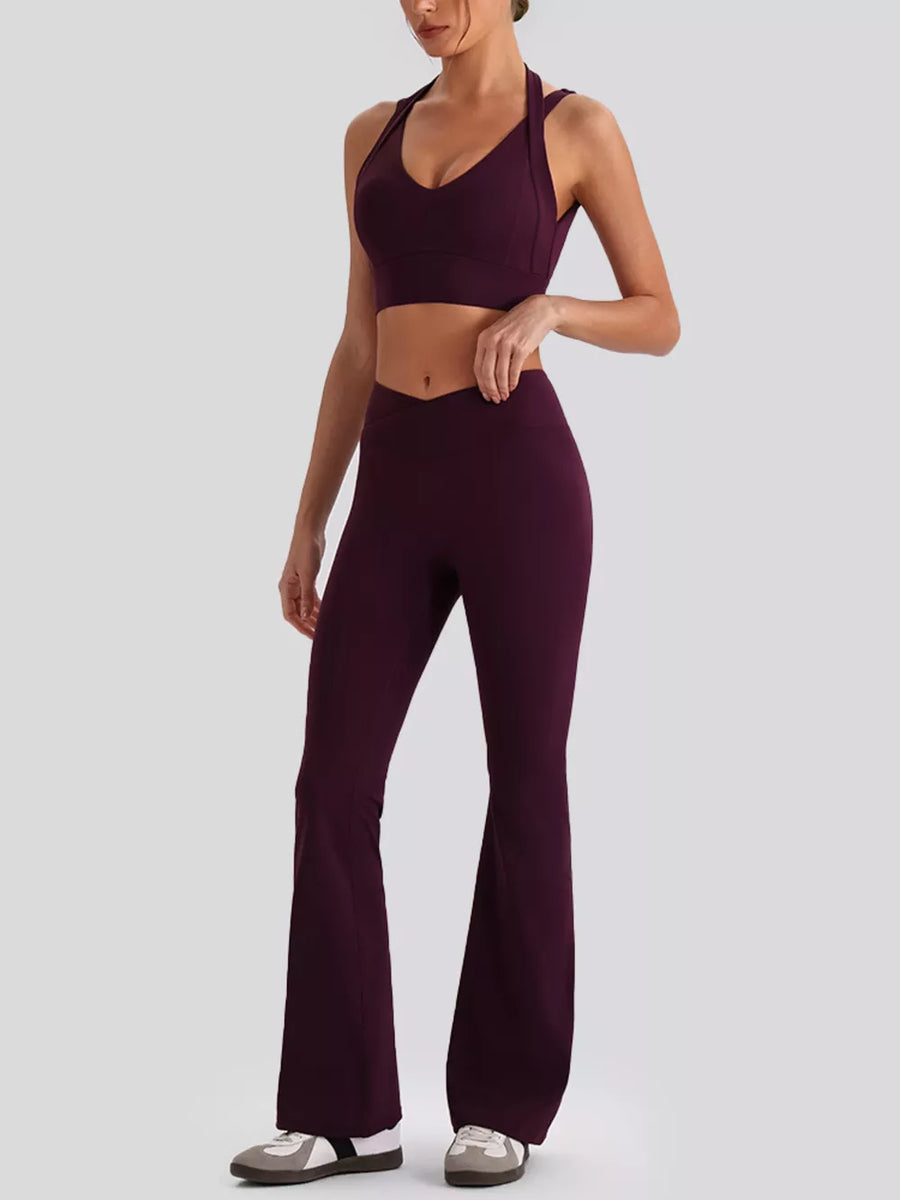 activewear set in Beige with Zipper and full-length