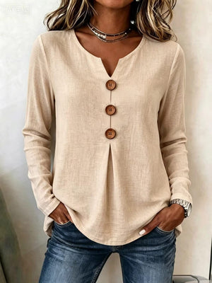 Pink blouse with plus-size and long sleeve