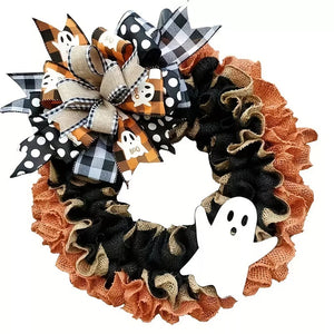 wreath featuring gingham in black with polyester Imported Size & texture