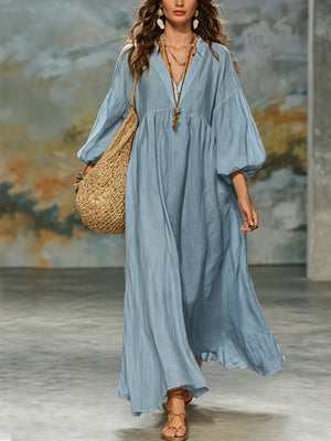 Yellow maxi dress with maxi and pullover